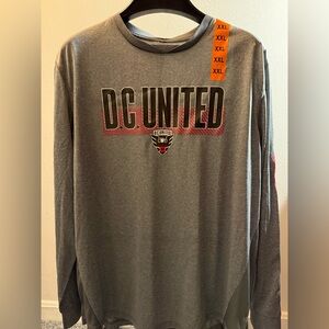NWT DC United MLS Soccer Long Sleeve Mens Gray T Shirt Size Xxl